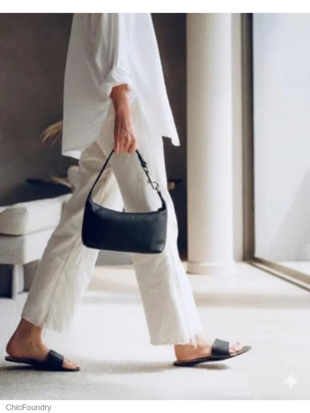 Genuine Leather Minimalist Hobo Bag, Soft Crossbody Purse